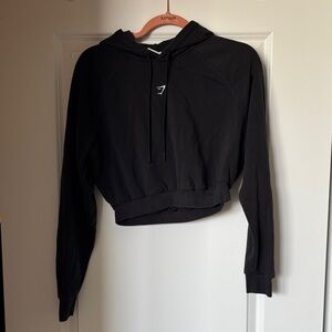 Gymshark Women's Black Cropped Sweatshirt